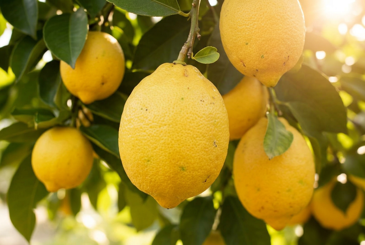 Sicilian lemons on the tree