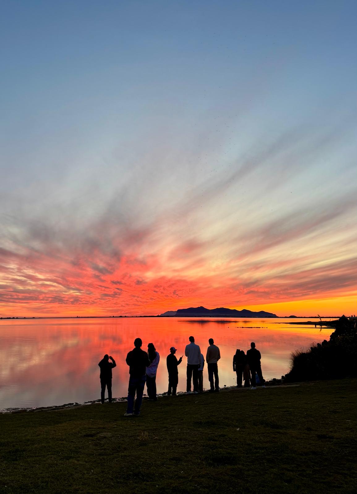 Sunset gathering with music